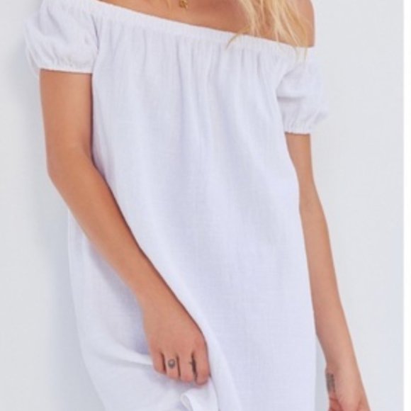 Urban Outfitters Dresses & Skirts - urban outfitters white cotton off shoulder dress